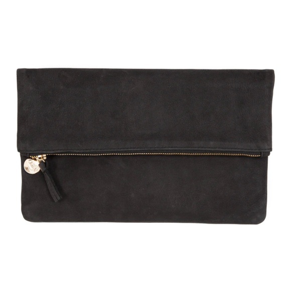 Clare V (Clare Vivier) foldover black leather clutch - Picture 1 of 6